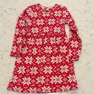 Hanna Andersson Red and White Snowflake Kids Dress